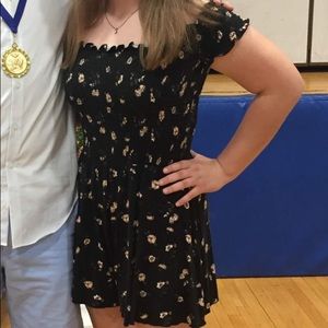 Black/Floral Garage Romper